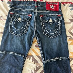 True Religion Men’s Size 34 Ricky Super T Stitch Straight Leg Jeans